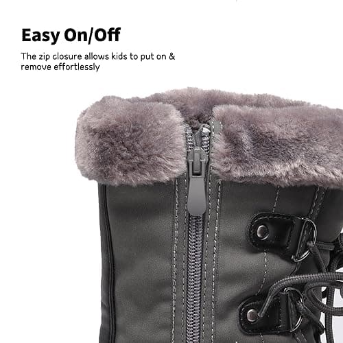 DREAM PAIRS Boys & Girls Faux Fur-Lined Winter Snow Boots for Little/Big Kids thumbnail 3
