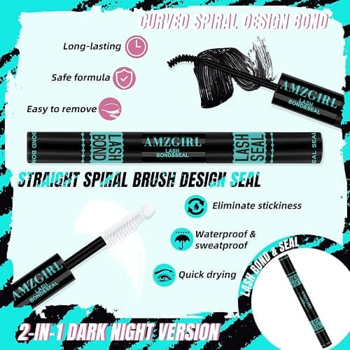 AMZGIRL LASH Midnight DIY Lash Extension Kit, 144 pcs Eyelash Clusters Kit Lash Bond and Seal, Lash Glue Remover and Applicator for Individual False Eyelashes Kit Lash Extensions(D-Mix 8-16mm Kit) thumbnail 4