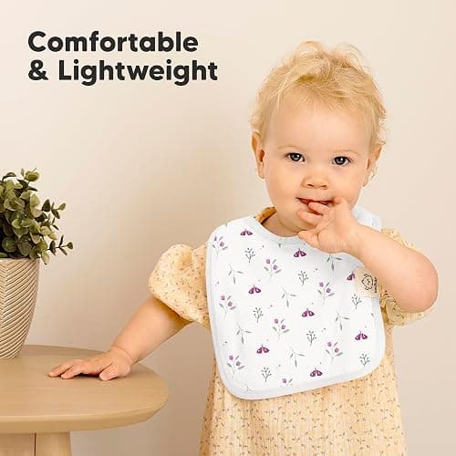 KeaBabies 8-Pack Organic Baby Bibs for Boys, Girls - Super Absorbent Cotton Drool Bibs for Baby Girl & Boy, Teething Toddler, Drooling Newborn, Ultra Soft & Machine Washable (Lunaris) thumbnail 5
