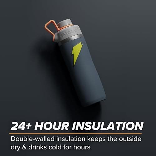 Gatorade 'Overtime' 22oz Stainless Steel Water Bottle, Twist Cap, Grey/Neon Yellow thumbnail 5