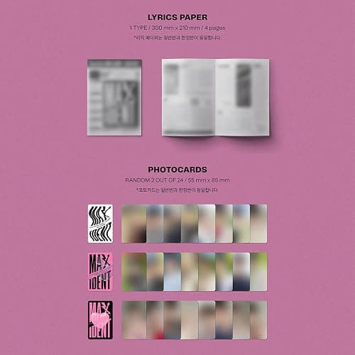 STRAY KIDS - Mini Album [MAXIDENT] (T-CRUSH Ver.) Photobook + CD-R + Lyrics Paper + Photocards + Mini Poster + Face Sticker + 1 Clear Potocard Frame thumbnail 4