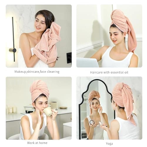 Laojbaba Microfiber Hair Towel Quick Dry Hair Towel Hair Drying Towels Suitable for All Kinds of Hair Ultra Absorbent Long and Thick Hair 24X48inch Blue (1pcs) thumbnail 3