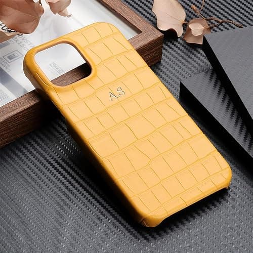 Personalized Custom Name Initials Alligator Pattern Luxury Leather Phone Case for iPhone 16 15 14 13 12 11 Pro Max X XS XR Max 3D Hot Stamping Cover thumbnail 3