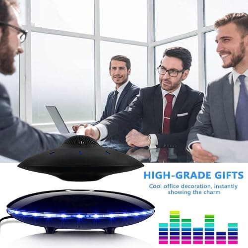 RUIXINDA Magnetic Levitating Bluetooth Speaker, Levitating UFO Speakers with LED Lights, 360 Degree Rotation,Wireless Floating Speakers for Home Office Decor Cool Tech Gadgets,Creative Gifts thumbnail 6