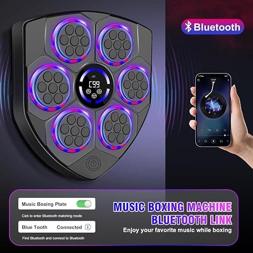 YORWHIN Smart Music Boxing Machine for Adults and Kids, Bluetooth Boxing Equipment with Boxing Gloves, Wall Mounted Electronic Punching Machine for Home Gym Workout Indoor thumbnail 3