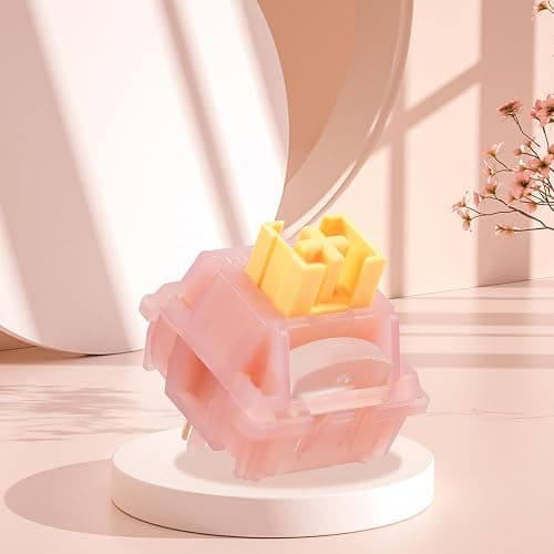 Outemu Honey Peach Switches V3,Silent Keyboard Switches,Pre-Lubed Linear Mechanical Keyboard Switch,5-Pin Gaming Keyboard Switch(Honey Peach-70Pcs) thumbnail 5