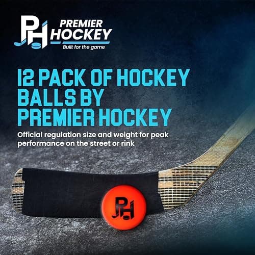 Premier Sports - 12-Pack All-Weather Street Hockey Balls – Durable, Low-Bounce, High-Visibility Balls with Reusable Storage Bag – Premier Regulation Size thumbnail 4