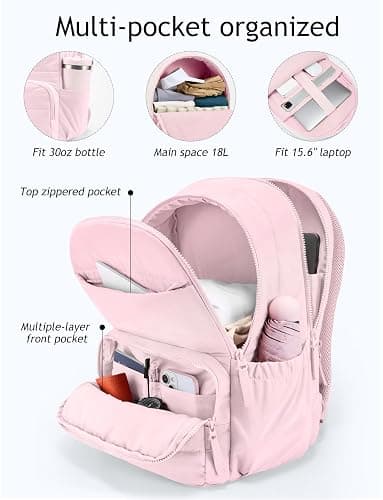 Uselike Travel Backpack for Women, 15.6 Inch Laptop Backpack, Quilted College Bookbag, Cute Work Backpacks, Water Resistant thumbnail 3
