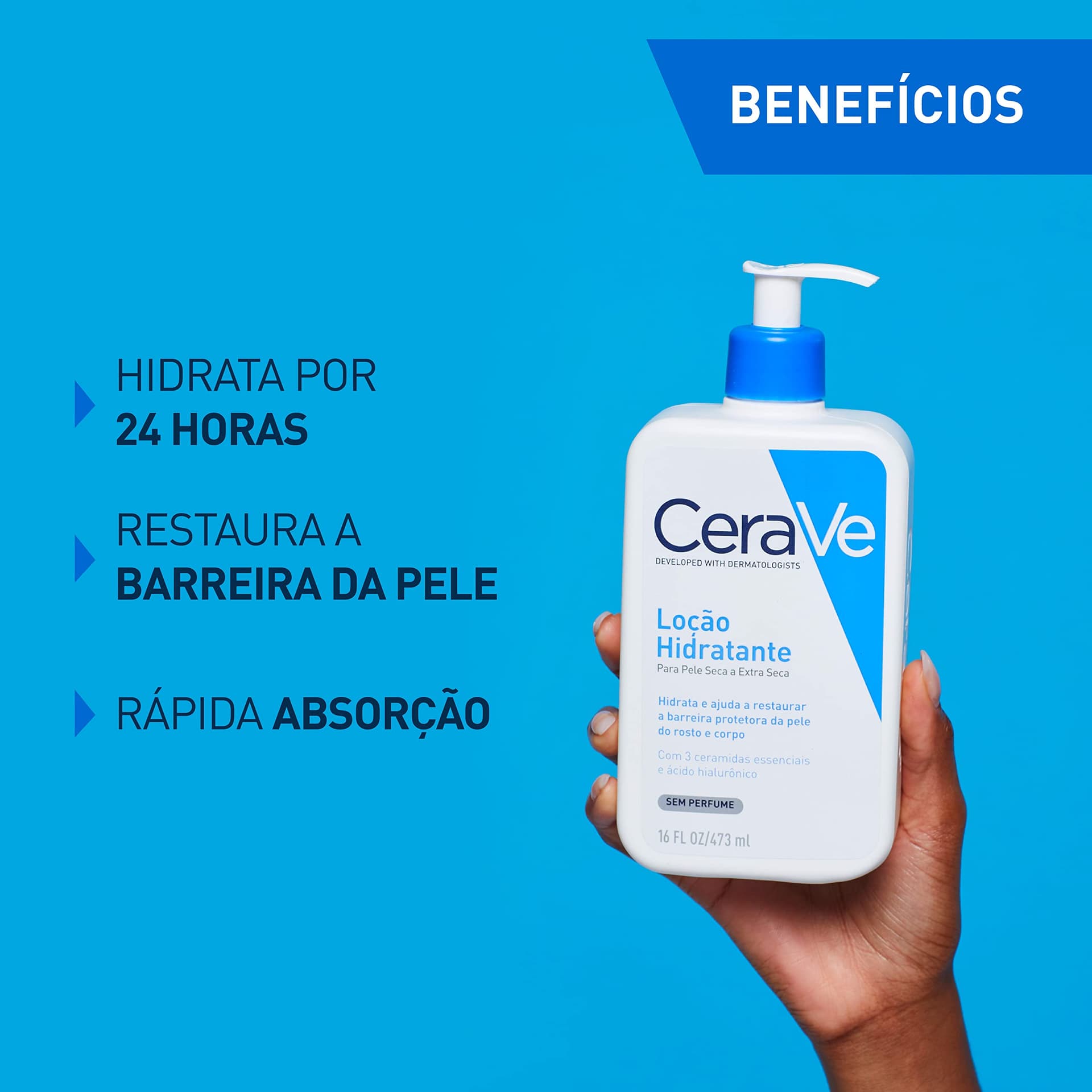 CeraVe, Loção Hidratante Corporal, com textura Fluida e Ácido Hialurônico thumbnail 5