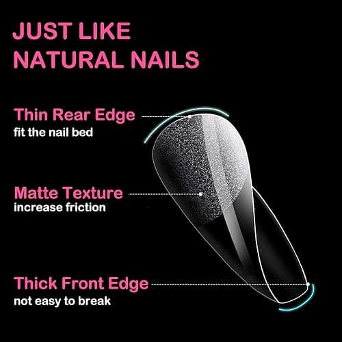 Diboniur 550 Pièces Capsule Americaine Ongle Carré, Faux Ongles Moyen | Capsules en 11 tailles, idéales pour débutantes et manucure DIY rapide à la maison, effet naturel et couverture totale thumbnail 3