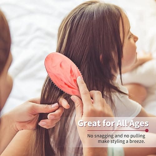 BLUSHMARKS Detangling Wet Hair Brush for Curly or Straight Hair, Cushion Detangler Hairbrush with Double-Layered Ultra and Soft-Nylon Bristles for Wet or Dry Hair, Gift for Women Girls Kids thumbnail 8