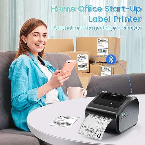 Omezizy Bluetooth Shipping Label Printer 4x6, D450BT Thermal Label Printer for Shipping Packages, Thermal Printers for Small Business, Compatible with Android, iPhone, Windows, macOS, Tiktok, UPS thumbnail 3