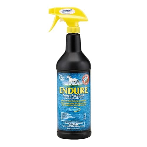 Farnam Endure Sweat-Resistant Fly Spray for Horses, Lasts Up to 14 Days, Protects Against Flies, Gnats, Mosquitoes, Ticks & Lice, 32 oz. - Image 1