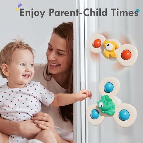 ALASOU Suction Cup Spinner Airplane Travel Toys for 1 Year Old Boy Girl | Spinning Top 12 18 Months,1 2 Year Old Boy Birthday Gift,Baby Bath Toy for Kids Ages 1-3,Sensory Toy for Infant Toddlers thumbnail 5