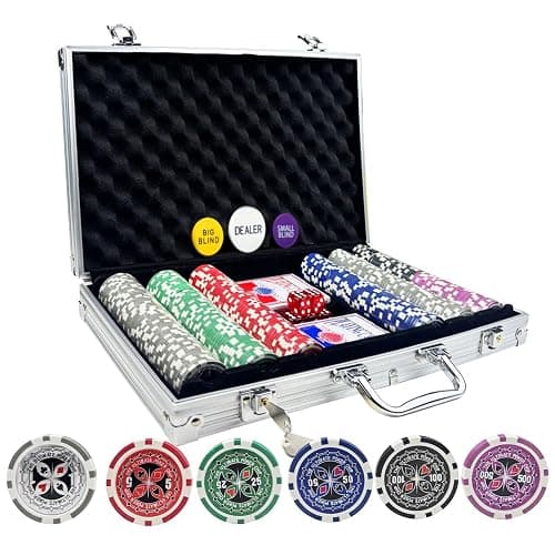 AIBETOMG Poker Chips with Numbers,Poker Chips Set with Aluminum Travel Case,11 Gram Casino Poker Set for Texas Holdem, Blackjack - Image 1