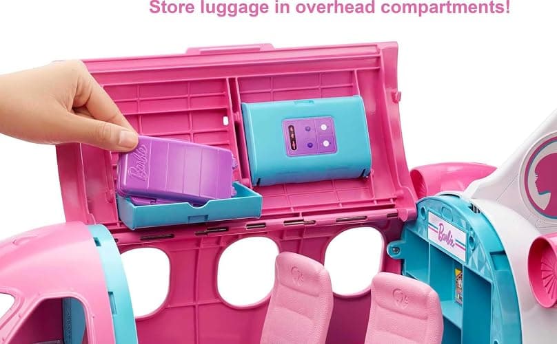 Barbie Dreamplane Airplane Toys Playset with 15+ Accessories Including Puppy, Snack Cart, Reclining Seats and More (Amazon Exclusive) thumbnail 3