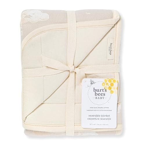 Burt's Bees Baby Reversible Blanket, Nursery, Stroller & Tummy-Time Organic Jersey Cotton Quilted Infant & Toddler Bedding thumbnail 4