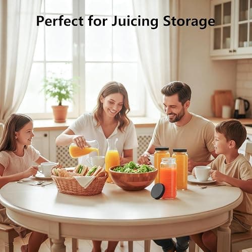 Ruckae 16oz 12 Pack Juice Bottles, Glass Bottles Juicing with Lids, Smoothie Cup Lids and Straws, Water Bottle Mason Jar Drinking Glasses for Juicing, Smoothies, Kombucha thumbnail 8
