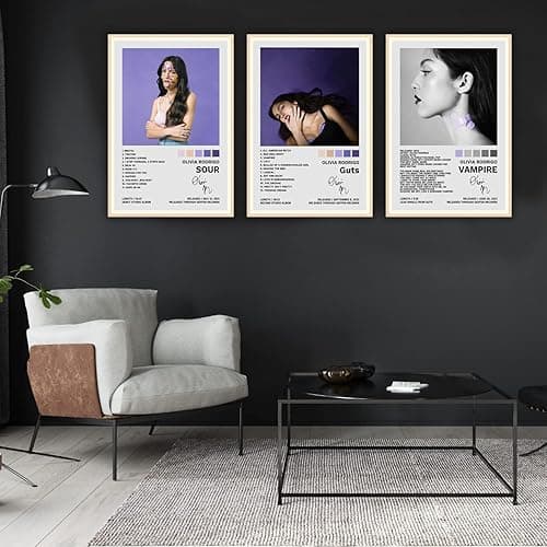 JINOS Olivia Poster Rodrigo A Set of 3 Canvas Album Posters Decorative Painting Canvas Wall Posters Bedroom Decor Posters08x12inch(20x30cm)-3pcs - 08x12inch(20x30cm)-3pcs - style-8 thumbnail 2