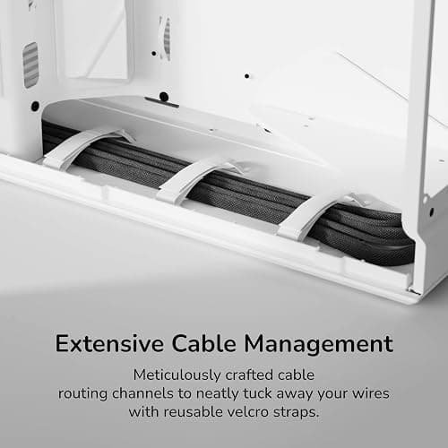 Hyte Y70 Modern Aesthetic Gaming PC Case - Panoramic Glass | High-Airflow Design | Cable Management | Dual Chamber ATX Mid-Tower Chassis | 10 Fan Capacity | Luxury PCIe 4.0 Riser Cable - Snow White thumbnail 6