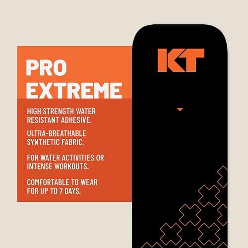 KT Tape Pro Extreme Therapeutic Elastic Kinesiology Sports Tape, 20 Pre Cut 10 inch Strips, 100% Synthetic Water Resistant Breathable, Pro & Olympic Choice, Sonic Blue thumbnail 5