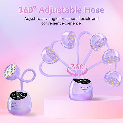 Makartt UV LED Nail Lamp - Gooseneck UV Light for Gel Nails USB 39W Cordless Flash Cure Lamp with 4 Times & Auto Sensor Nail Dryer Fast Curing Nail Art Design for Salon Home DIY (Glazed Purple) thumbnail 5
