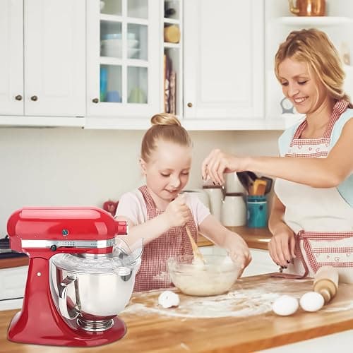 Pouring Shield for KitchenAid Tilt Head 4.5-5 QT (for Stainless Steel Bowls Only), for Kitchen aid Accessories and Attachments, Fully Enclosed Foldable Lid Mixer Bowl Cover, Not For Bowl Lift thumbnail 2