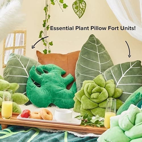 Green Philosophy Co. Philodendron Gloriosum Leaf Pillow - Moody Green thumbnail 4