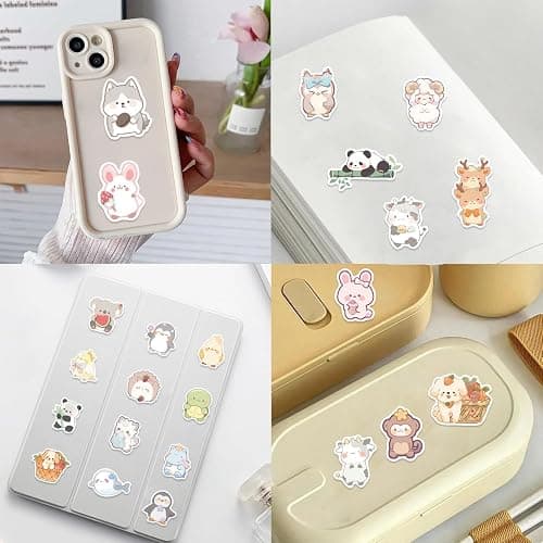 100PCS Animal Stickers, Water Bottle Stickers for Kid Classroom, Cute Animal Reward Sticker Water Bottle Scrapbook Laptops Phone Sticker for Boys Girls thumbnail 4