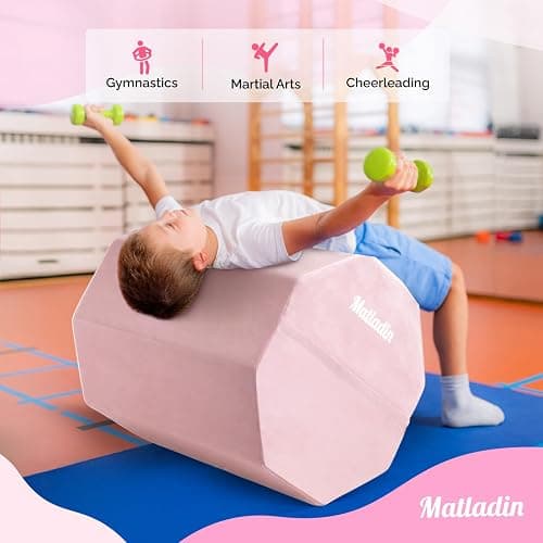Matladin Gymnastics Octagon Mat, 24"x26" Tumbling Equipment with High Density Sponge Filling, Exercise Mats for Cheerleading Martial Arts and Home Gym Use thumbnail 9