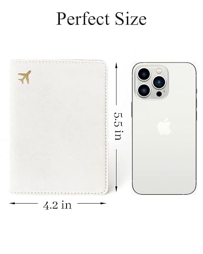 toTravelGear PU Leather Passport Holder Covers Case, Waterproof Rfid Blocking Travel Wallet Passport Holder(Cream) thumbnail 3