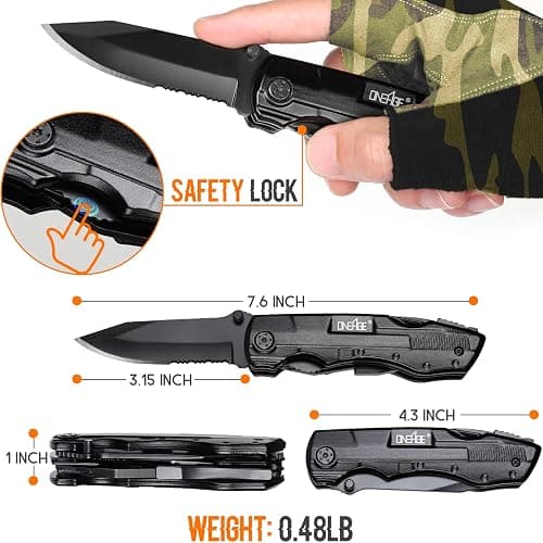 Gifts for Men Him Dad, Pocket Multitool Knife, Christmas Stocking Stuffers for Men, Anniversary Birthday Gifts for Husband, Boyfriend, Guy, Groomsmen, Fathers Day, Gadget for Hiking, Camping, Outdoor thumbnail 2