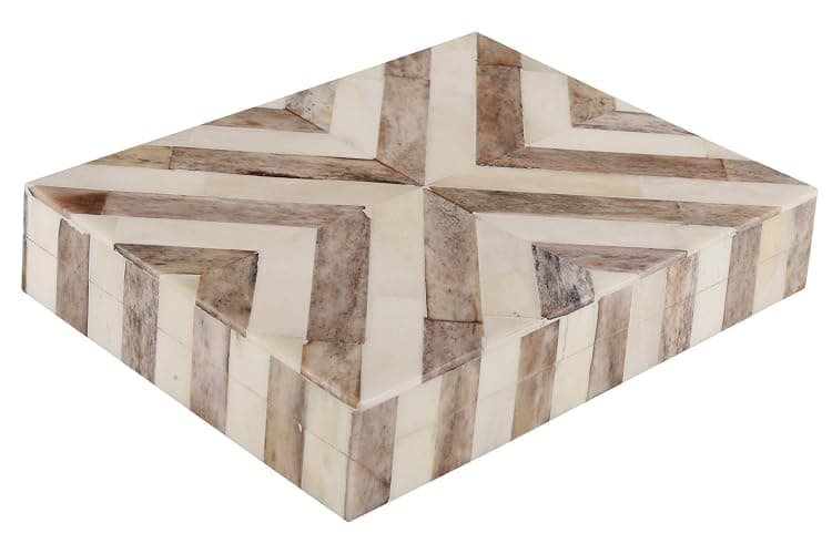 Handicrafts Home Decorative Keepsake Box 8x5 – Small Organizer Box with Lid, Boho Decorative Storage, Retro Memory Box, Unique Coffee Table Décor, Jewelry or Trinket Box, Modern Shelf Decorative Box - Image 1