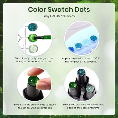 Beetles Green Cat Eye Gel Nail Polish Set, Enchanted Forest Glitter Gel | 6 Colors Mint Matcha Emerald Glitter Cat Eye Gel Polish, Summer Enchanted Forest UV LED Soak Off Nail Kit for DIY Salon Home thumbnail 7