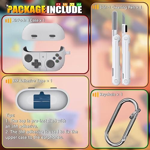 Classic Game Cases for Samsung Galaxy Buds 3 Case & Galaxy Buds 3 Pro Case, Soft Silicone Game Player Design with 3D Button Cover for Samsung Buds Pro 3 for Men with Cleaner Kit - Rock Gray thumbnail 7
