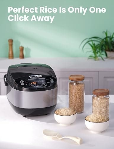 COMFEE' Rice Cooker, Japanese Large Rice Cooker with Fuzzy Logic Technology, 11 Presets, 10 Cup Uncooked/20 Cup Cooked, Auto Keep Warm, 24-Hr Delay Timer thumbnail 3