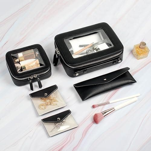 EcoVision Clear Makeup Bag, Travel Cosmetic Accessory Bag, Toiletry Organizer Bags for Women, Portable Waterproof Zipper Cosmetic Bag with Transparent Window thumbnail 5