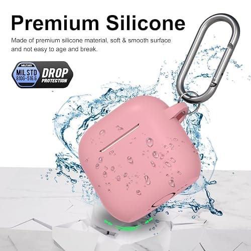 JTOMEI Compatible with AirPods 4th Generation Case Cover, Soft Protective Silicone Skin with Clean Kit Accessories for Apple AirPods 4 Gen 2024, Front Led Visible, Bean Pink thumbnail 3
