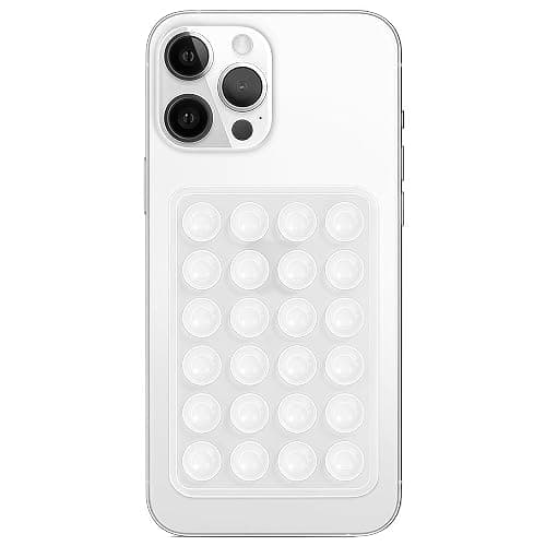 Anteel Silicone Suction Phone Case Mount, Non Slip Sticky Phone Grip for Cellphone, Silicon Adhesive Suction Cup Phone Mount, Strong Grip Holder for Selfies and Videos (Translucent) - Image 1