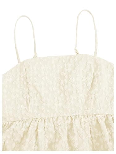 SOLY HUX Babydoll Top for Women Y2k Peplum Cami Cute Going Out Crop Tank Tops Flowy Ruffle Summer Spaghetti Strap Shirt thumbnail 3