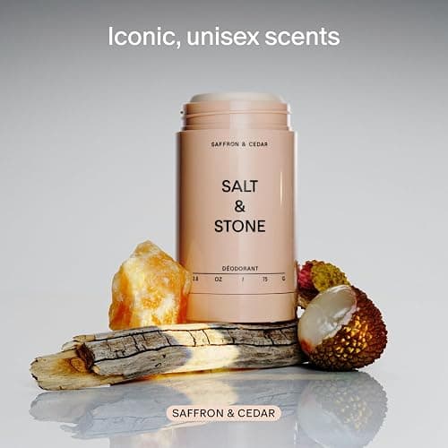 Salt & Stone Aluminum-Free Deodorant for Women & Men Saffron & Cedar 2.6 oz | Extra Strength 48 Hour Protection, Gender Neutral Scent, Made with Niacinamide, Spirulina, Magnesium & Antioxidants thumbnail 3
