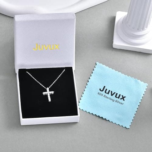 Cross Necklaces for Women 925 Sterling Silver 18K Gold Plated Cubic Zirconia Cross Pendant Necklace Simple Jesus Cross Necklace Cute Simulated Diamond Jewelry Religious Minimalist Gift thumbnail 7