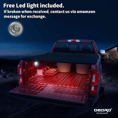 oEdRo Soft Tri-Fold Truck Bed Tonneau Cover Compatible with Dodge Ram 1500 2002-2025 (Inclu. Classic & New), Fit for Dodge Ram 2500 3500 2003-2025, Fleetside 6.4 Ft Bed w/o Ram Box thumbnail 3