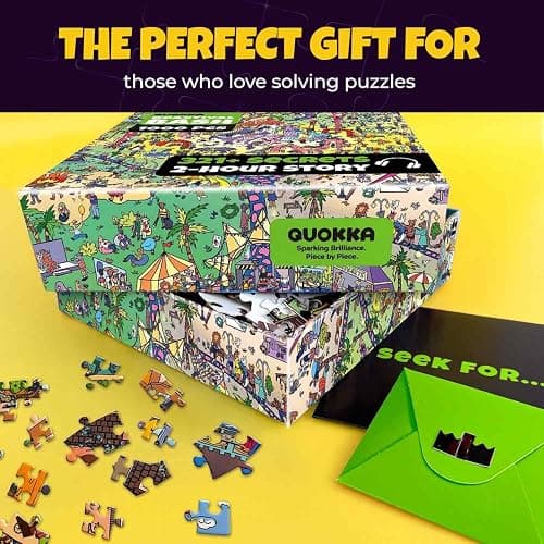 QUOKKA 1000 Piece Puzzle for Adults and Teens – Animal Bash Adult Jigsaw Puzzles with Hidden Secrets & Audio Story – Detailed Visual Puzzle Game for Focus & Relaxation with Twist – FSC Certified Gift thumbnail 7