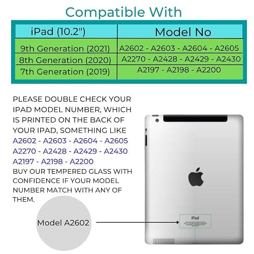 GOFTick Screen Protector [2-Pack] For iPad 9th / 8th / 7th Generation (2021/2020/2019) - 10.2 Inch - HD View Bubble-Free, 9H Tempered Glass - Only For iPad 9/8/7 Generation (2 Screen Protector) thumbnail 2