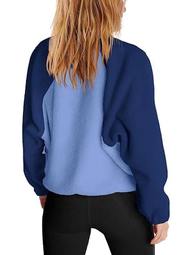 Nirovien Womens Fleece Pullover Long Sleeve Sherpa Jacket Button Down Fuzzy Sweatshirt Warm Outwear with Pockets thumbnail 2