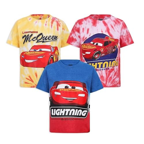 Disney Cars Boys 3 Pack Short Sleeve T-Shirt for Toddler and Big Kids - Image 1