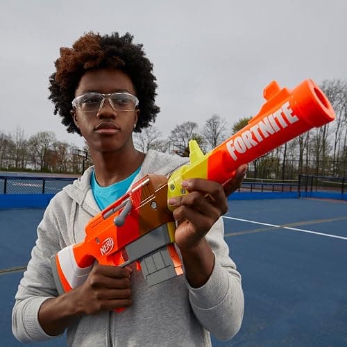 Nerf Fortnite HR Dart Blaster, Ruff Wrap Design, 6-Dart Elite Clip, 6 Nerf Elite Darts, Rotating Bolt Action, Detachable Barrel thumbnail 2