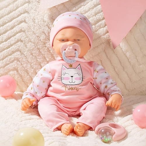 Mother Love Interactive Baby Dolls,16 Inches Dolls with Realistic Sounds and Movements,Talking and Crying Baby Doll, Soft Cloth Body with Feeding Toy, Dolls for 3+ Year Old Girls thumbnail 3