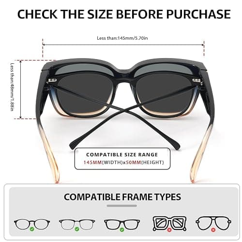 Myiaur Fit Over Sunglasses for Women, Trendy Designer Style Oversized Polarized Sunglasses for Driving with UV400 Protection thumbnail 5